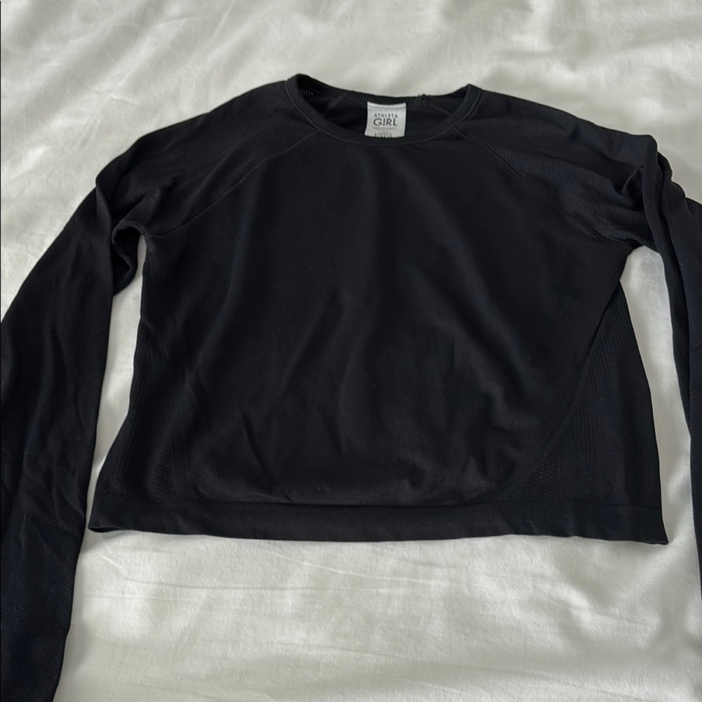 Athleta Girl Cropped Black Long Sleeve Size M 8-10 Girls